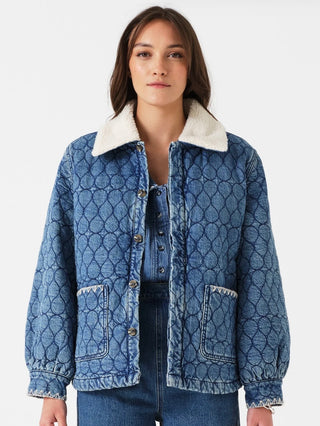 Frida Sherpa Collar Quilted Jacket by Seventy Mochi - Nightfall, Pasadena