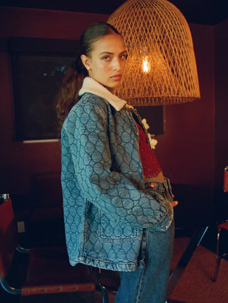Frida Sherpa Collar Quilted Jacket by Seventy Mochi - Nightfall, Pasadena
