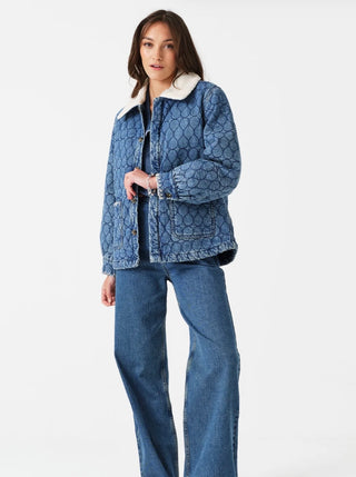 Frida Sherpa Collar Quilted Jacket by Seventy Mochi - Nightfall, Pasadena