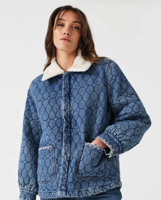 Frida Sherpa Collar Quilted Jacket by Seventy Mochi - Nightfall, Pasadena