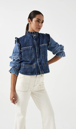 Pablo Organic Cotton Mix Waistcoat with Frill Collar &amp; Signature Stitch Pockets, by Seventy Mochi, Best Seller - Black, Ecru, Rodeo Vintage, Vintage Americana