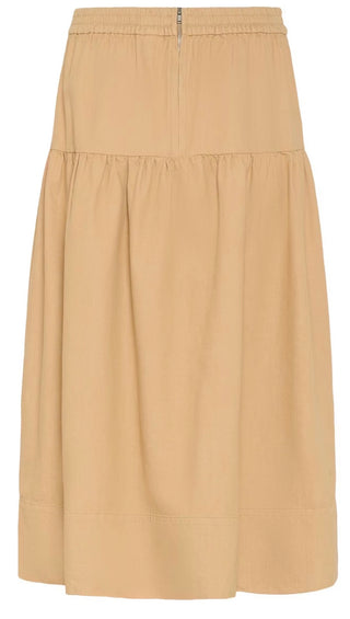 Nellia A Line Denim Skirt by Part Two - Denim Blue, Sand