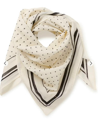 Phi Cotton Scarf by Part Two - Ecru/Black, Navy/Ecru