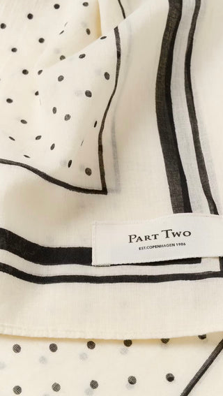 Phi Cotton Scarf by Part Two - Ecru/Black, Navy/Ecru
