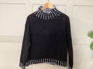 Una Turtle Neck with Contrasting Blanket Stitch Jumper, Best Seller - 17 Colours