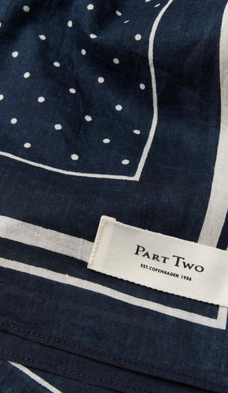 Phi Cotton Scarf by Part Two - Ecru/Black, Navy/Ecru