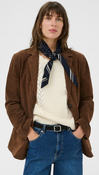 Phi Cotton Scarf by Part Two - Ecru/Black, Navy/Ecru