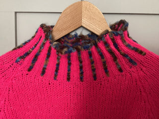 Una Turtle Neck with Contrasting Blanket Stitch Jumper, Best Seller - 17 Colours