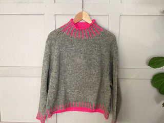 Una Turtle Neck with Contrasting Blanket Stitch Jumper, Best Seller - 17 Colours