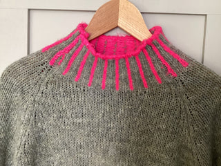 Una Turtle Neck with Contrasting Blanket Stitch Jumper, Best Seller - 17 Colours