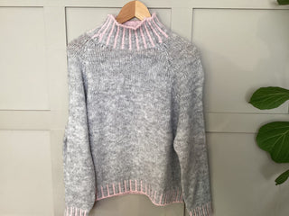 Una Turtle Neck with Contrasting Blanket Stitch Jumper, Best Seller - 17 Colours