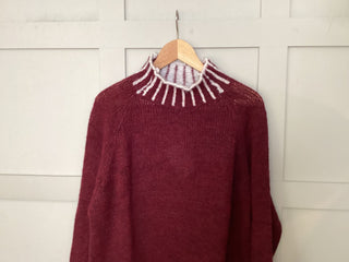 Una Turtle Neck with Contrasting Blanket Stitch Jumper, Best Seller - 17 Colours