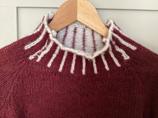 Una Turtle Neck with Contrasting Blanket Stitch Jumper, Best Seller - 17 Colours