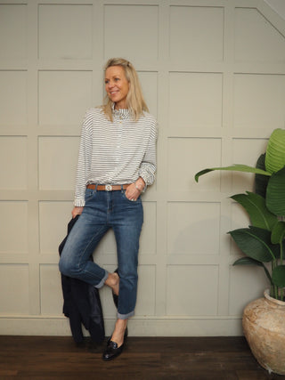 Marlborough Straight Leg Classic Jeans - Dark Denim Blue, Denim Blue, Ecru, Light Denim, White