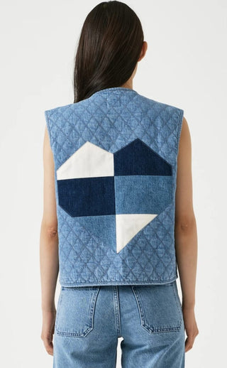 Aria Quilted Tie Front Waistcoat by Seventy Mochi - Ecru, Rodeo Vintage