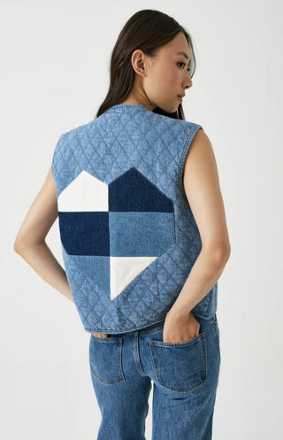 Aria Quilted Tie Front Waistcoat by Seventy Mochi - Ecru, Rodeo Vintage