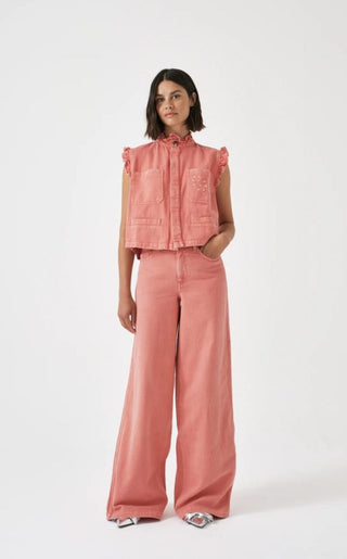 Dear Bay Wide Leg Jeans by Seventy Mochi - Mineral Red