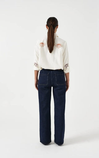 Mabel Patched Pocket Wide Leg Jeans by Seventy Mochi - Dark Vintage, Peony Pink, Vintage Americana