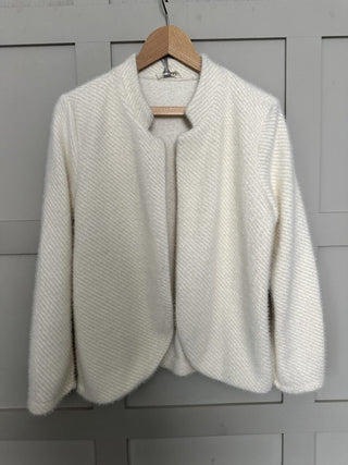 Helen Single-Breasted, Soft Feel Blazer with No Fastening - Black and Khaki