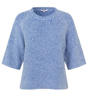 Ubeda Jumper with Cropped Sleeves by mbyM - Blue Stripes