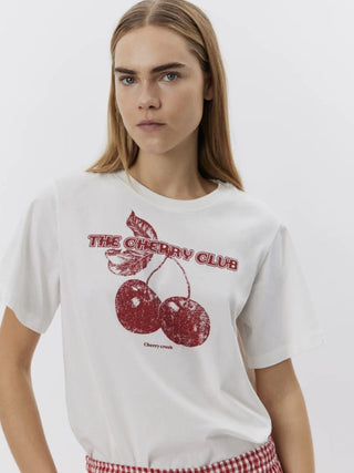Zena ‘Cherry Club’ T Shirt with Short Sleeves - Grey, White