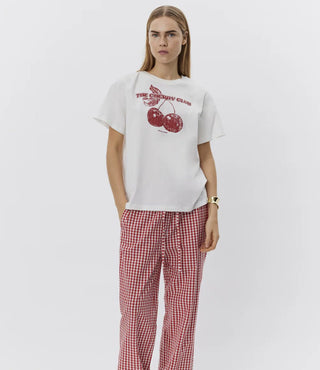 Zena ‘Cherry Club’ T Shirt with Short Sleeves - Grey, White