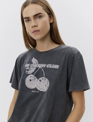 Zena ‘Cherry Club’ T Shirt with Short Sleeves - Grey, White
