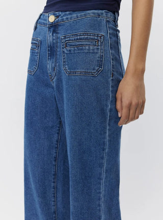 Noelle Wide Leg, High Waist Jeans by Sofie Schnoor - Denim Blue
