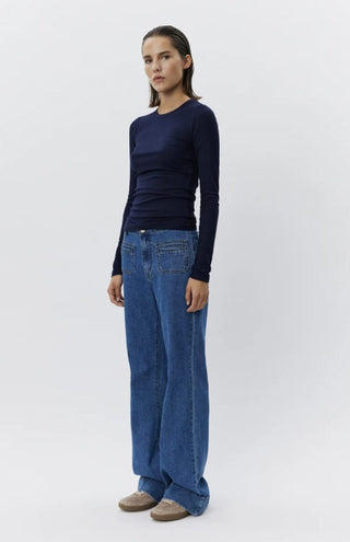 Noelle Wide Leg, High Waist Jeans by Sofie Schnoor - Denim Blue