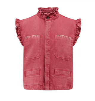 Pablo Waistcoat with Frill Collar by Seventy Mochi, Best Seller - Americana, Black, Ecru, Vintage Red