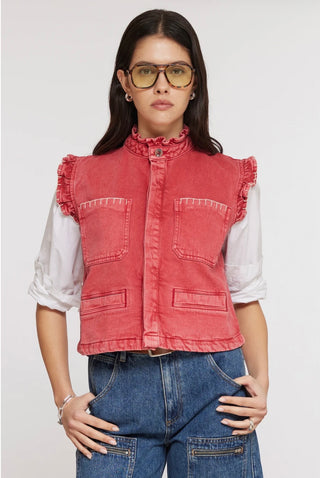 Pablo Waistcoat with Frill Collar by Seventy Mochi, Best Seller - Americana, Black, Ecru, Vintage Red