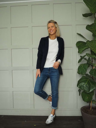 Buck Mid Rise Jeans with Stretch - Dark Blue