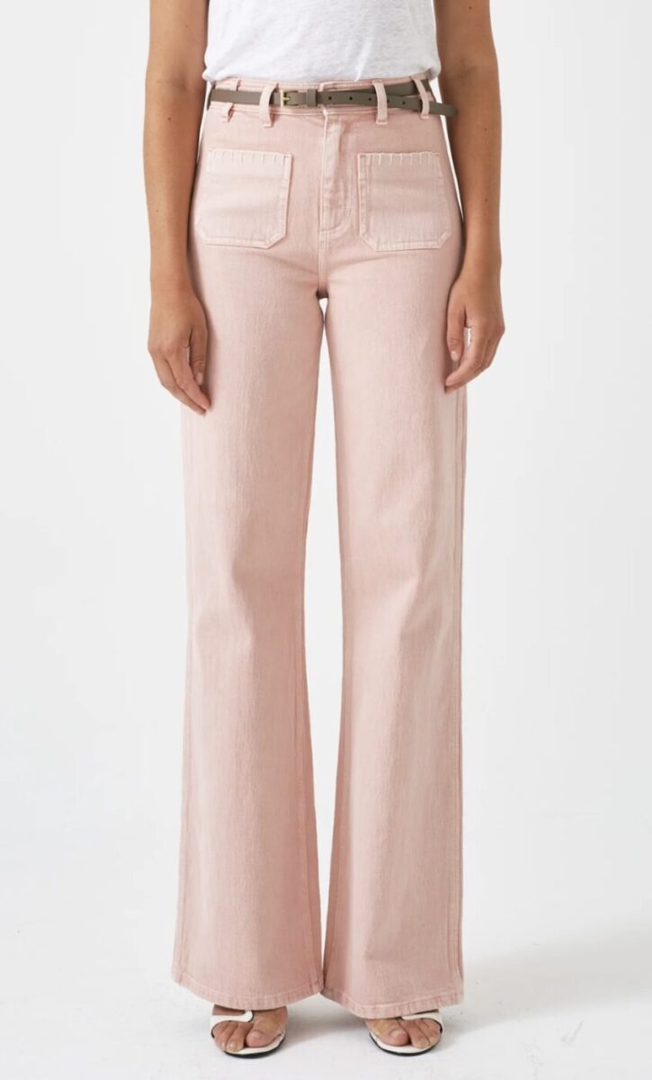 Mabel Patched Pocket Wide Leg Jeans by Seventy Mochi - Dark