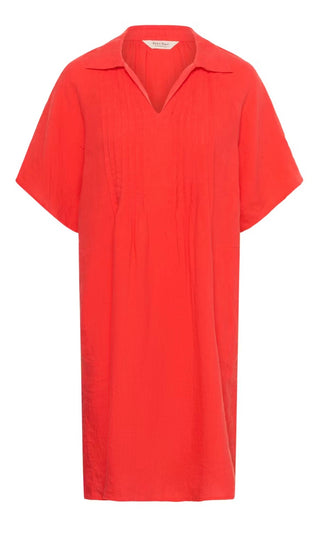 Alya Linen Dress by Part Two - Blue Indigo, Poppy Red