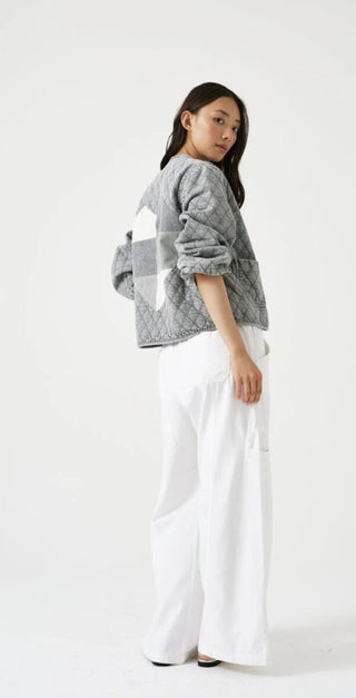 Aria Long Sleeve Jacket with Front Ties by Seventy Mochi - Mineral Red, Silver Lining