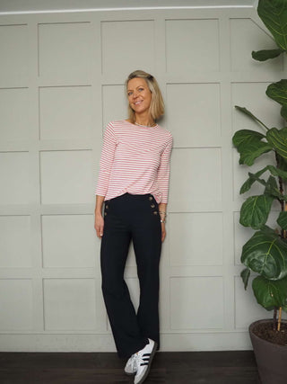 Artie Button Front Trousers - Black, Navy Blue