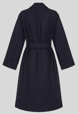 Josefine Trench Coat with Belt by Moss Copenhagen - Navy Blue
