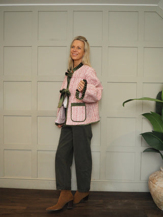 Kelling Carrot Leg Stretch Jeans  - Khaki Green