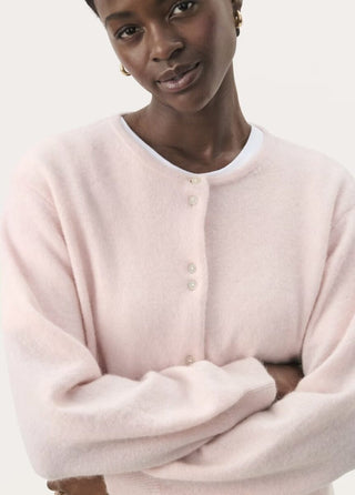 Ninell Mohair Mix Cardigan by Part Two - Baby Blue, Baby Pink