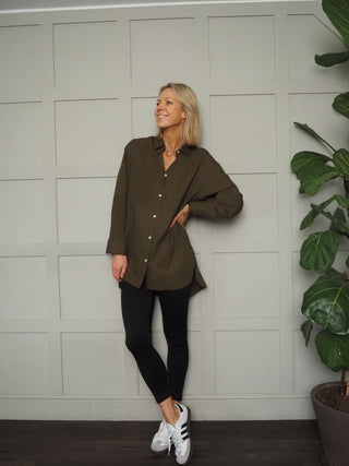 Mango Oversized Classic Shirt - Black, Khaki and Navy Blue