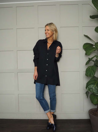 Mango Oversized Classic Shirt - Black, Khaki and Navy Blue