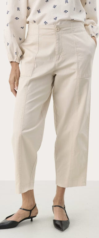 Netta Cropped Trousers by Part Two - Oatmeal, Olive