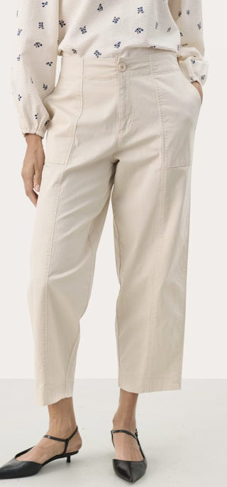 Netta Cropped Trousers by Part Two - Oatmeal, Olive