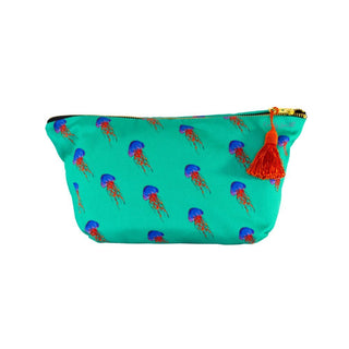 Jemima Cosmetic Bag - Green Jellyfish Design