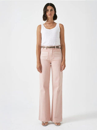 Mabel Patched Pocket Wide Leg Jeans by Seventy Mochi - Dark Vintage, Peony Pink, Vintage Americana