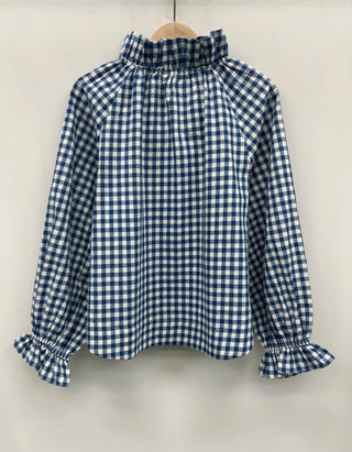 Clapham Blouse with Bow - Blue, Brick Red, Khaki