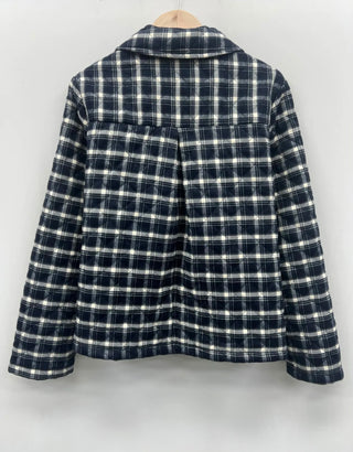 Pimlico Quilted Jacket with Rounded Collar - Navy Blue