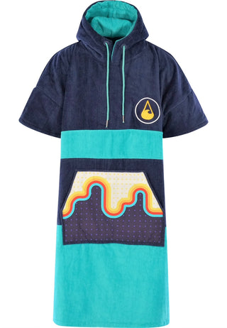 Men’s Beach Poncho by Bluebow - Navy Blue/Turquoise