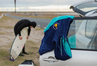 Men’s Beach Poncho by Bluebow - Navy Blue/Turquoise